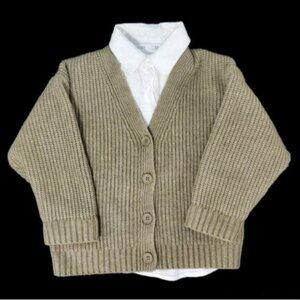 EUC ZARA kids Set of Cardigan and Button down long sleeve shirt Sz 3-4 years